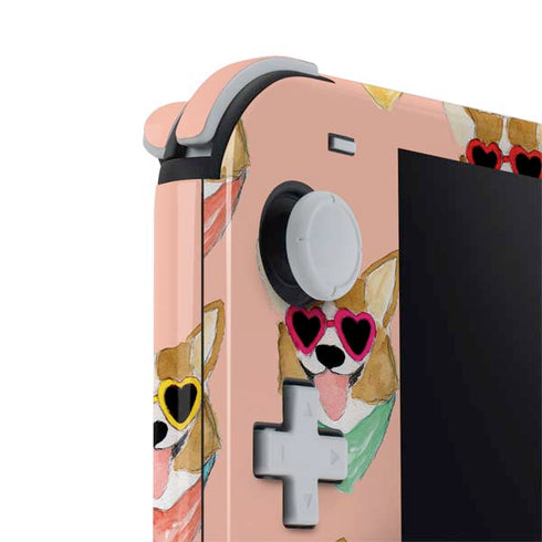 Bouffants and Broken Hearts Corgi Love Nintendo Switch Lite Skin